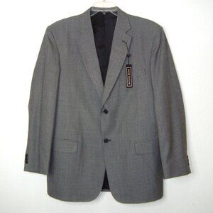 NWT DAVID TAYLOR Gray Wool Blend Micro Houndstooth 2-Button Sport Coat Blazer